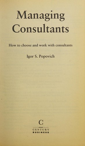 Cover for Managing consultants