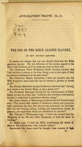 Cover for The God of the Bible against slavery.