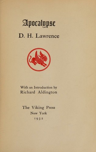 Cover for Lawrence & Apocalypse