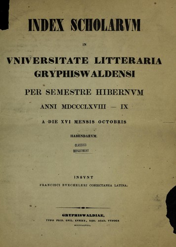 Cover for Conjectanea latina