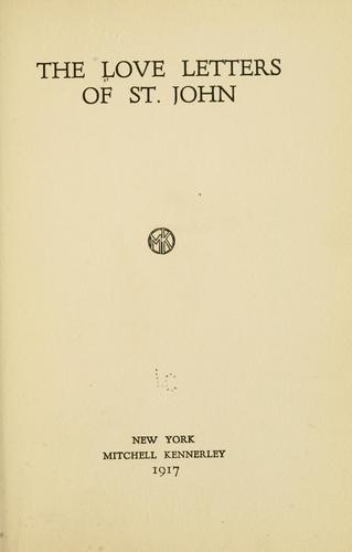 Cover for The love letters of St. John.