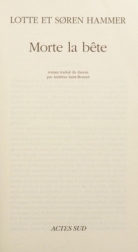 Cover for Morte la bête