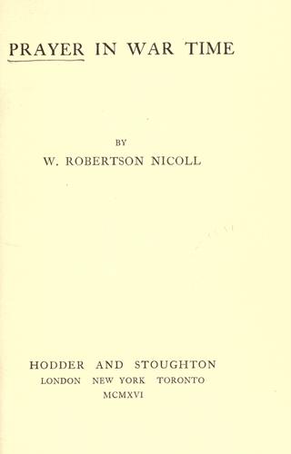 Cover for Prayer in war time
