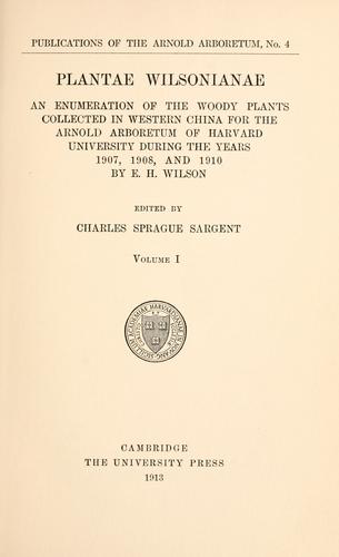 Cover for Plantae Wilsonianae