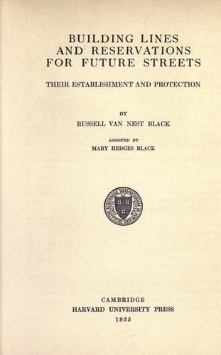 Cover for Building lines and reservations for future streets