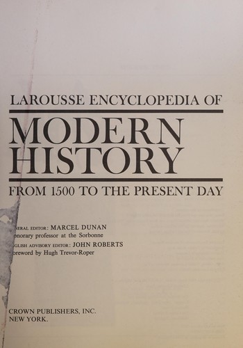 Cover for Larousse Encyclopedia of Modern History From 150