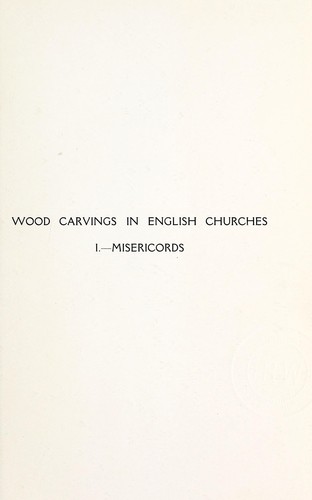 Cover for Wood carvings in English churches