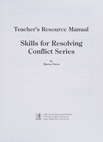Cover for Skills for Resolving Conflict Teacher's Resource Manual (Skills for Resolving Conflict)