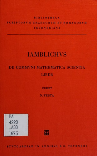 Cover for Iamblichi de communi mathematica scientia liber