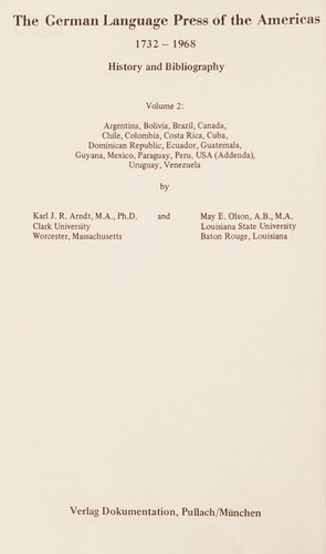 Cover for The German language press of the Americas, 1732-1968