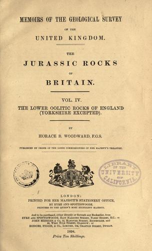 Cover for Jurassic rocks of Britain.