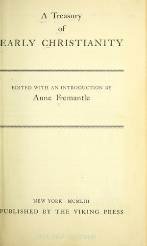 Cover for A treasury of early Christianity.
