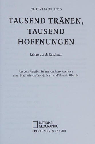 Cover for Tausend Tränen, tausend Hoffnungen