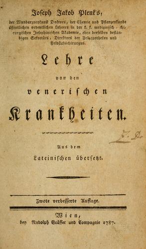 Cover for Lehre von den venerischen Krankheiten
