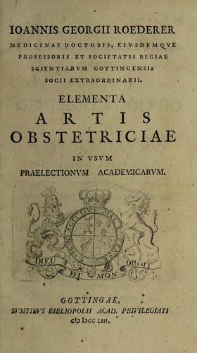 Cover for Elementa artis obstetriciae in usum praelectionum academicarum