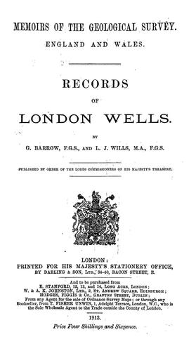 Cover for Records of London wells