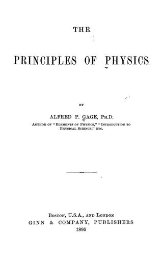 Cover for The principles of physics