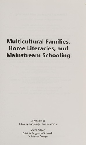 Cover for Multicultural families, home literacies, and mainstream schooling