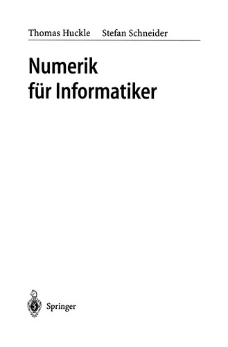 Cover for Numerik für Informatiker