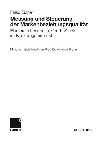 Cover for Messung und Steuerung der Markenbeziehungsqualita t