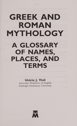 Cover for Greek and Roman mythology (Monarch notes)