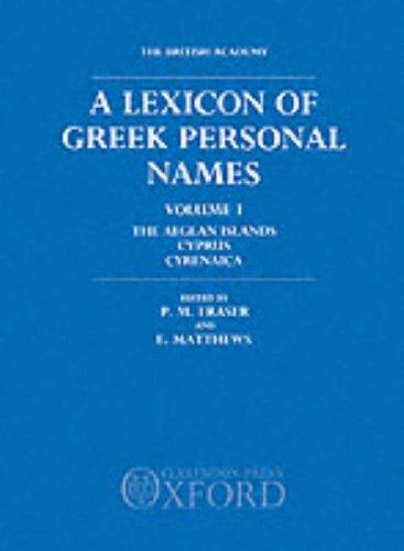 Cover for A lexicon of Greek personal names