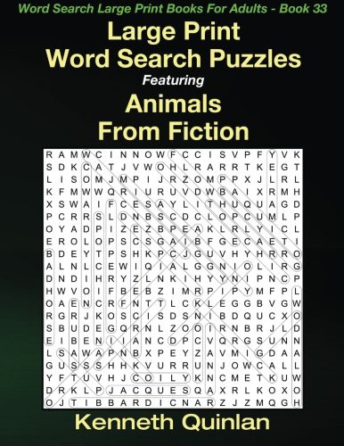 Cover for Large Print Word Search Puzzles Featuring Animals From Fiction