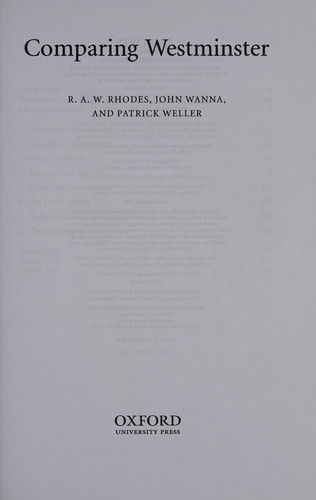 Cover for Comparing Westminster
