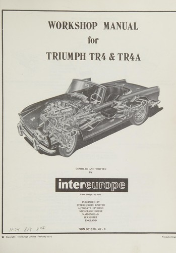 Cover for Triumph TR4/ TR4A Workshop Manual.