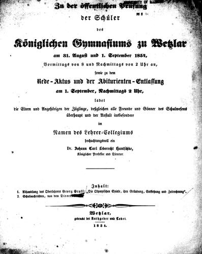 Cover for Die olympischen Spiele, ihre Gründung, Entstehung und Zeitrechnung
