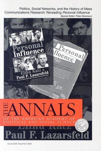 Cover for Politics, Social Networks, and the History of Mass Communications Research