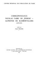 Cover for Correspondance, Nicolas Fabri de Peiresc-Alphonse de Rambervillers, 1620-1624