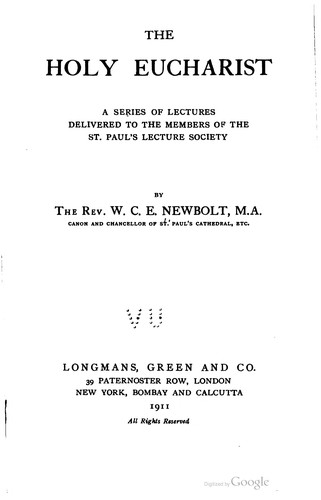 Cover for The Holy Eucharist