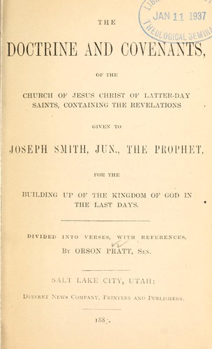 Cover for Doctrine and covenants, of the Church of Jesus Christ of Latter-day Saints