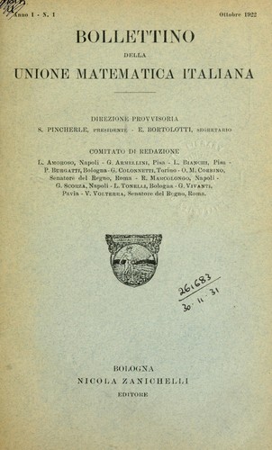 Cover for Bollettino della Unione matematica italiana