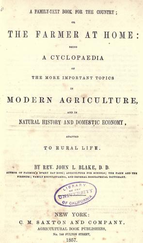 Cover for A family-text book for the country