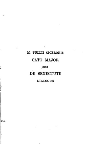 Cover for M. Tullii Ciceronis Cato major, with notes by G. Long