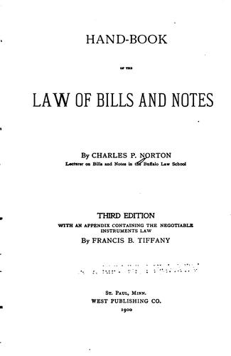 Cover for Handbook of the law of bills and notes