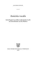 Cover for Amicitia vocalis