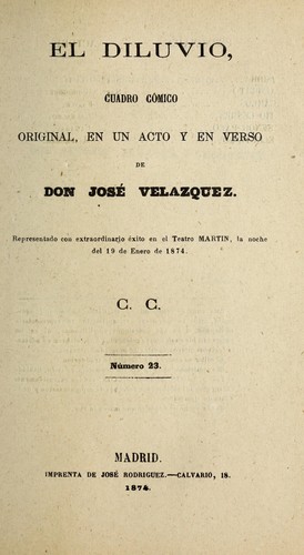 Cover for El diluvio