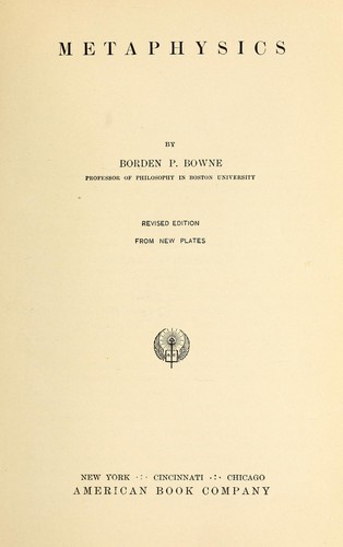Cover for Metaphysics