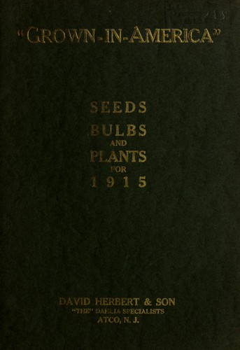 Cover for Seeds, bulbs and plants for 1915
