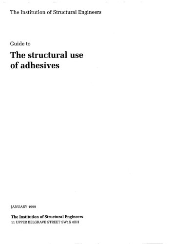 Cover for Guide to the structural use of adhesives.