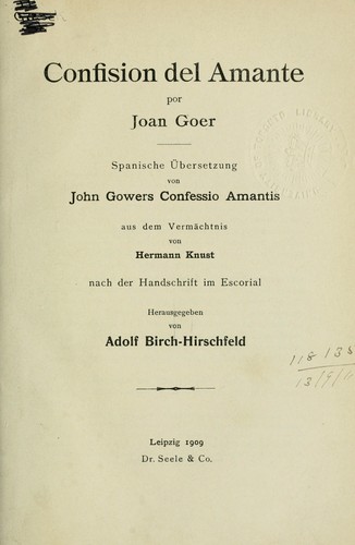 Cover for Confision del amante por Joan Goer.
