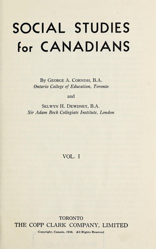 Cover for Social studies for Canadians