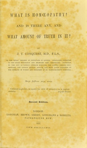 Cover for What is homoeopathy?