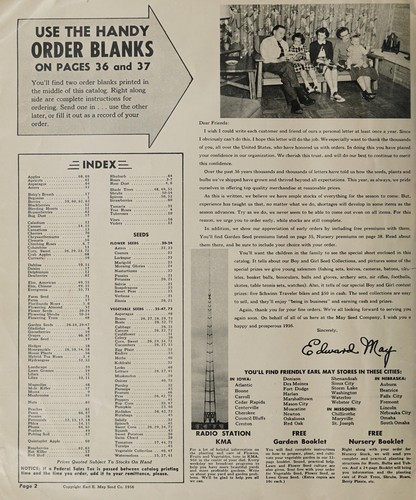 Cover for Earl May nursery and seed catalog spring 1956