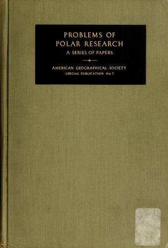Cover for Problems of polar research