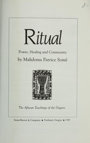 Cover for Ritual: Power, Healing and Community 