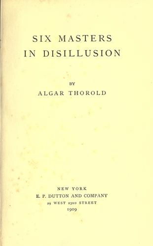 Cover for Six masters in disillusion